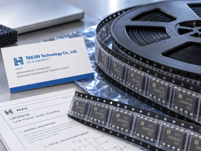 TAEJIN Technology HTC semiconductor components in tape-and-reel packaging