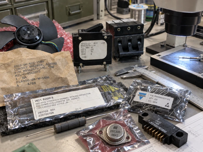 Legacy and hard-to-find electronic components with technical inspection equipment